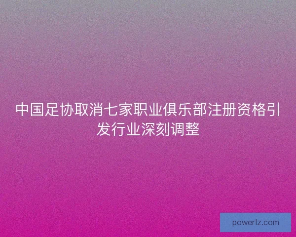 中国足协取消七家职业俱乐部注册资格引发行业深刻调整